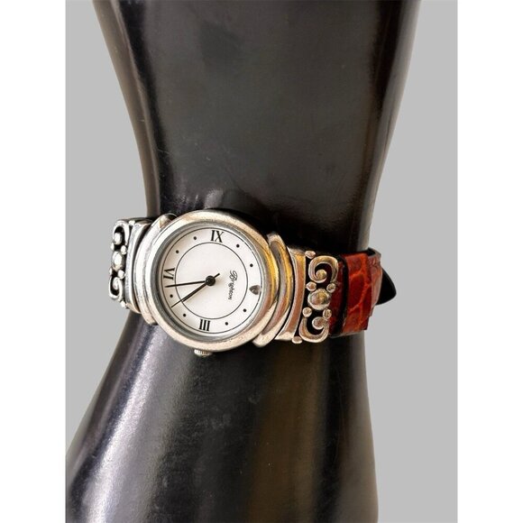 Brighton Lafayette Silver Tone Case Quartz Analog Women's Watch New Battery - Picture 2 of 8